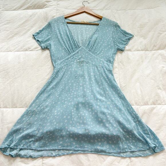 PacSun LA Hearts Blue Floral Bodice Swing Mini Sundress Women’s Size Small - Picture 3 of 6